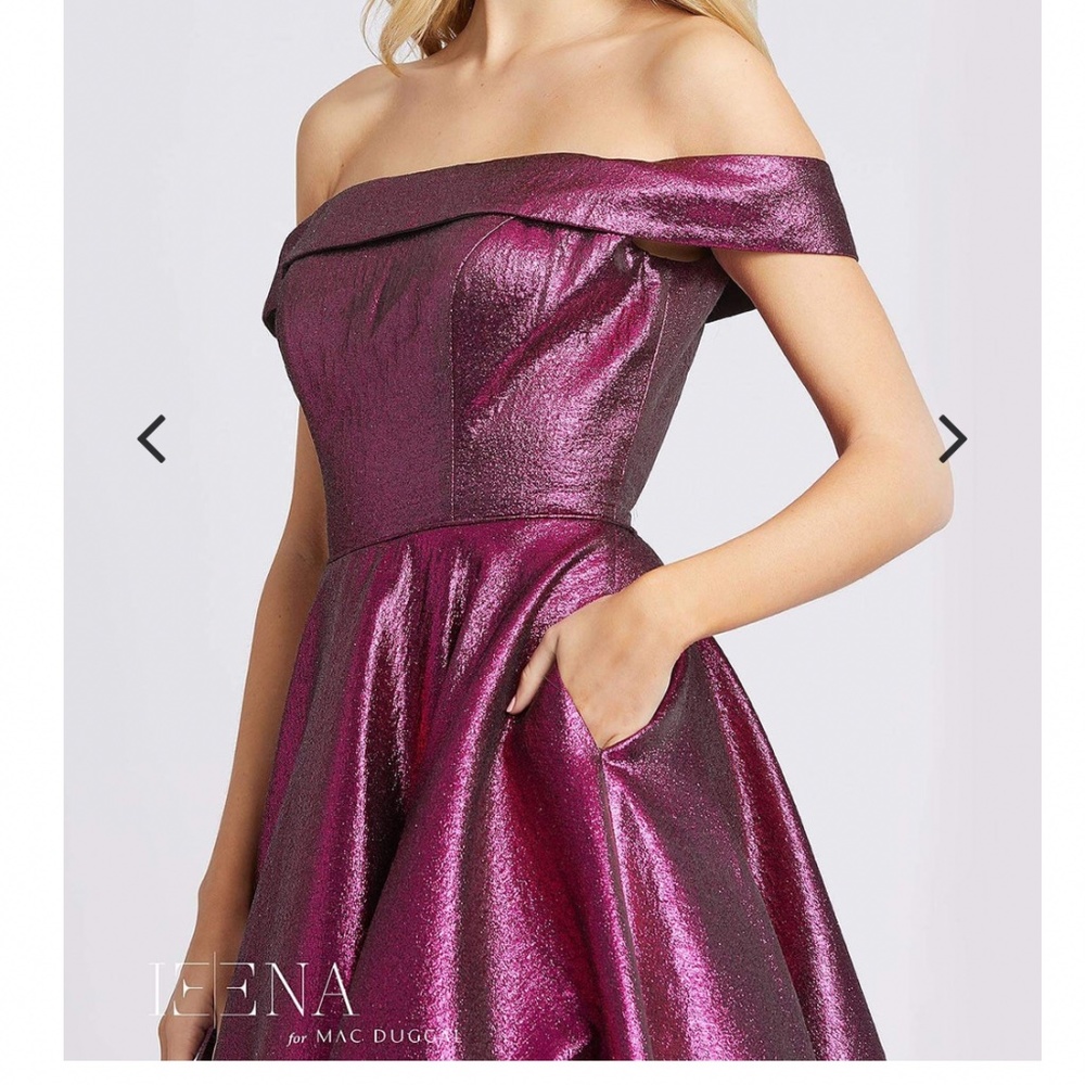 ‼️SOLD‼️ NWOT leena for Mac Duggal  Metallic Pink Gown - Picture 2 of 2